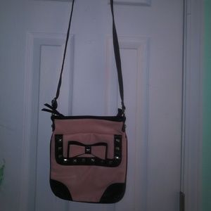 Crossbody pink and black purse